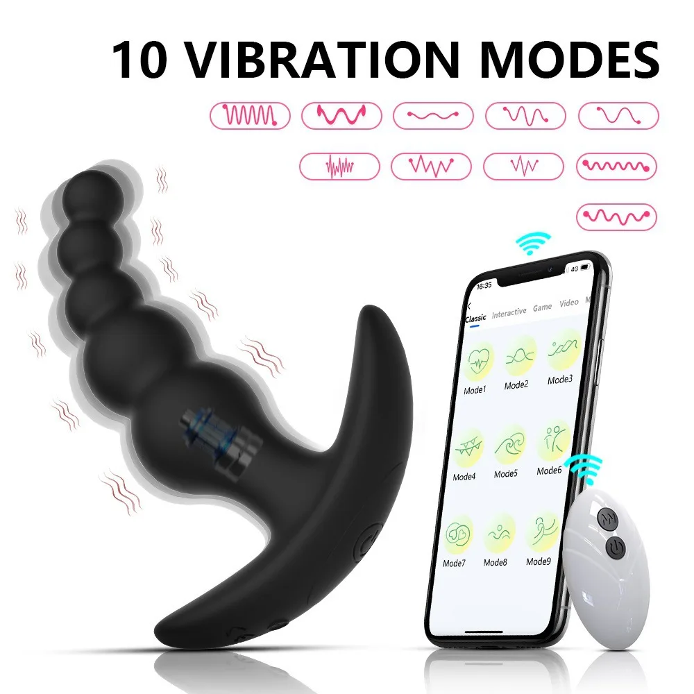 Popular Wulianzhu wireless APP remote control silicone backyard beads anal plug couple adult sex toys 3