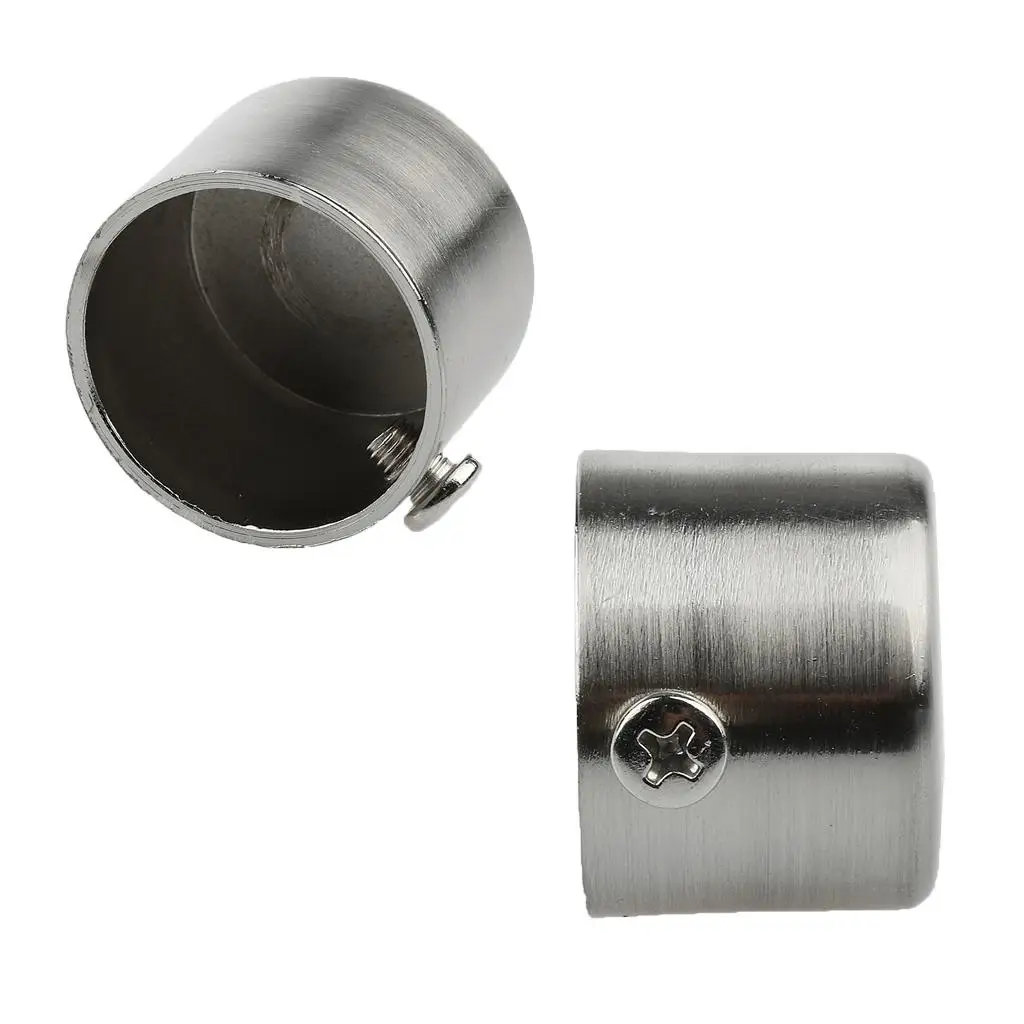 Pair Metal Curtain Rods Finials Caps for 28mm Curtain Rods Recess Wall Bracket Rail Support Window Curtain Accessories