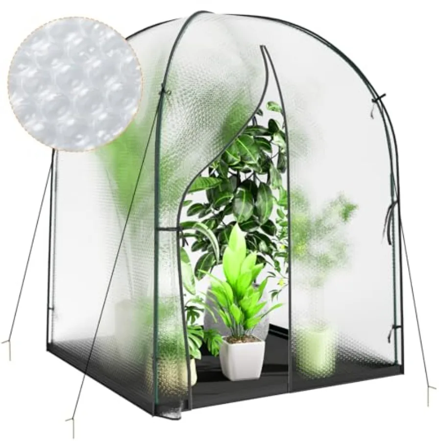Outdoor greenhouse tent, 75-inch mini greenhouse for gardening, durable PE material, transparent color, UV-resistant and ventil