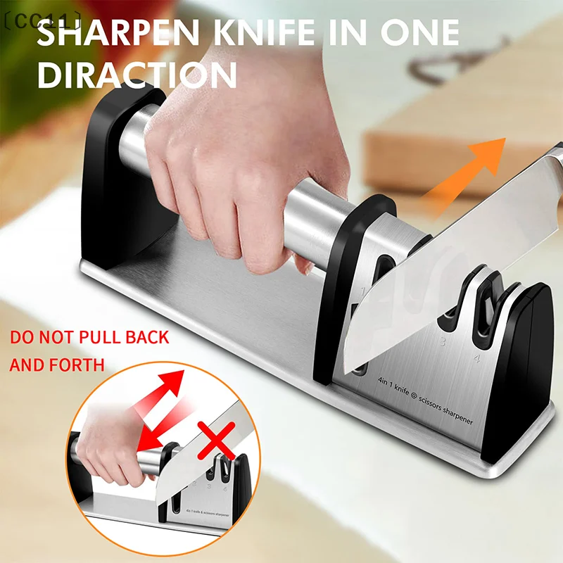 

변CC11 август 1/4 в 1 Точилка для ножей Профессиональные аксессуары для кухонных ножей шеф-повара, инструмент для заточки кухонных лезвий и ножниц