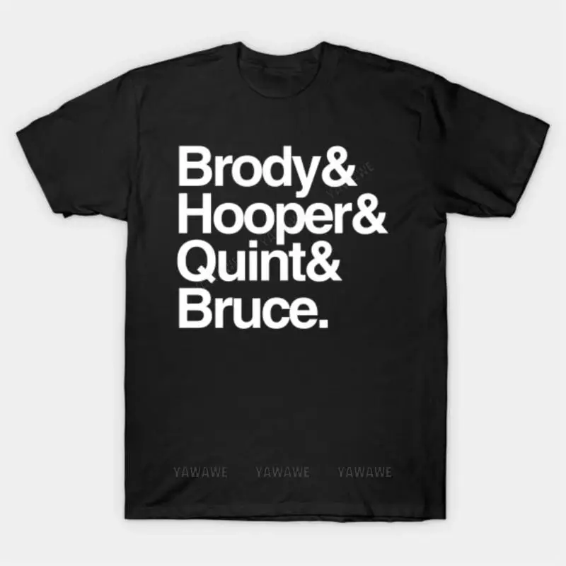 New arrived short sleeve brand men cotton top Jaws Brody And Hooper And Quint And Bruce T Shirt unisex  tee shirt fashion tshirt