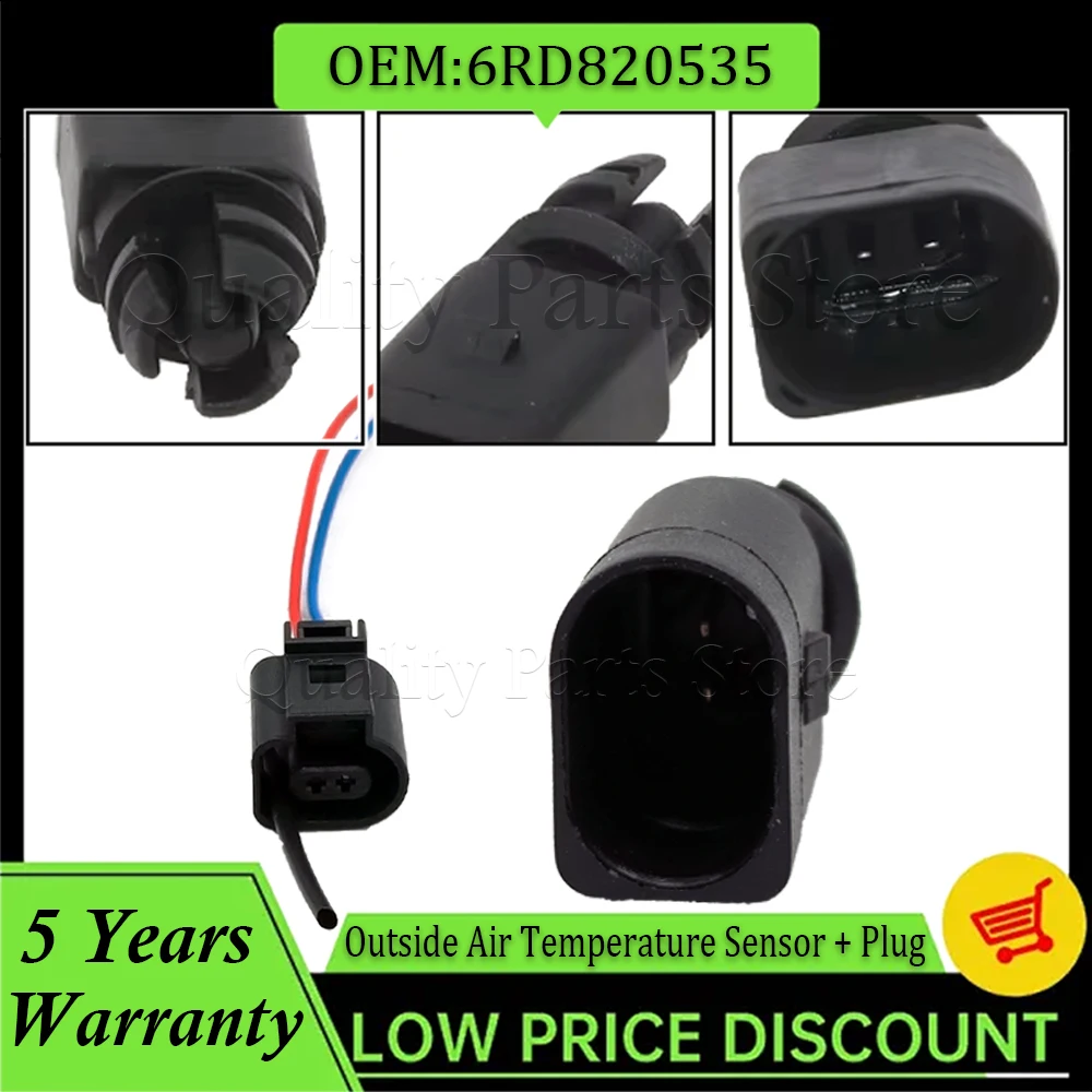 New Air Temperature Sensor & Plug For VW Passat Polo Tiguan Santana CC Jetta MAGOTAN Golf Superb Sagitar 6RD820535 8Z0820535