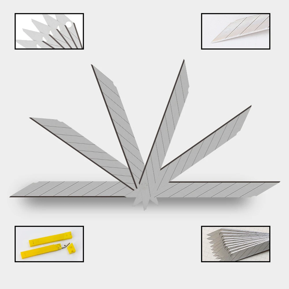 10Pcs 30 Degrees Art Blade Art Cutter General Replacement Blade Cutting Carving Pocket Folding Aluminum Steel Box Cutter 86*9mm