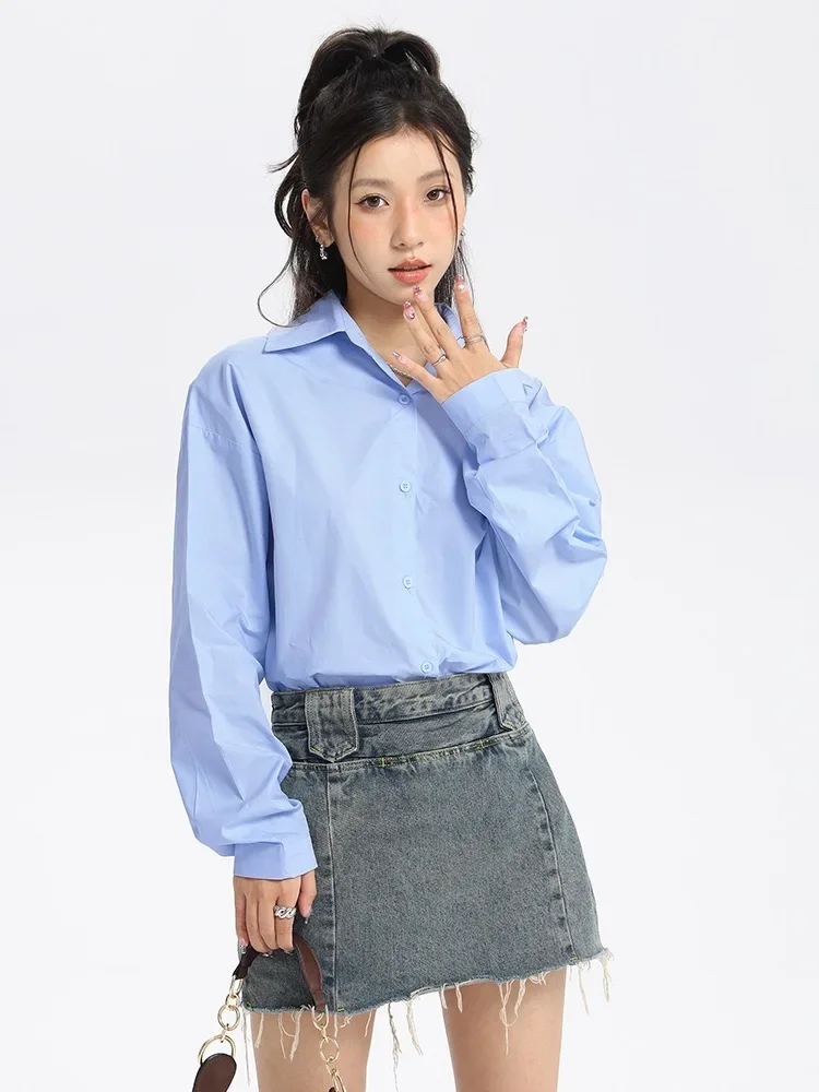 

Shirts Women 8 Colors Cozy Simple Classics Solid Korean Style All-match New Creativity Office Ladies Spring Tender Stylish Sweet