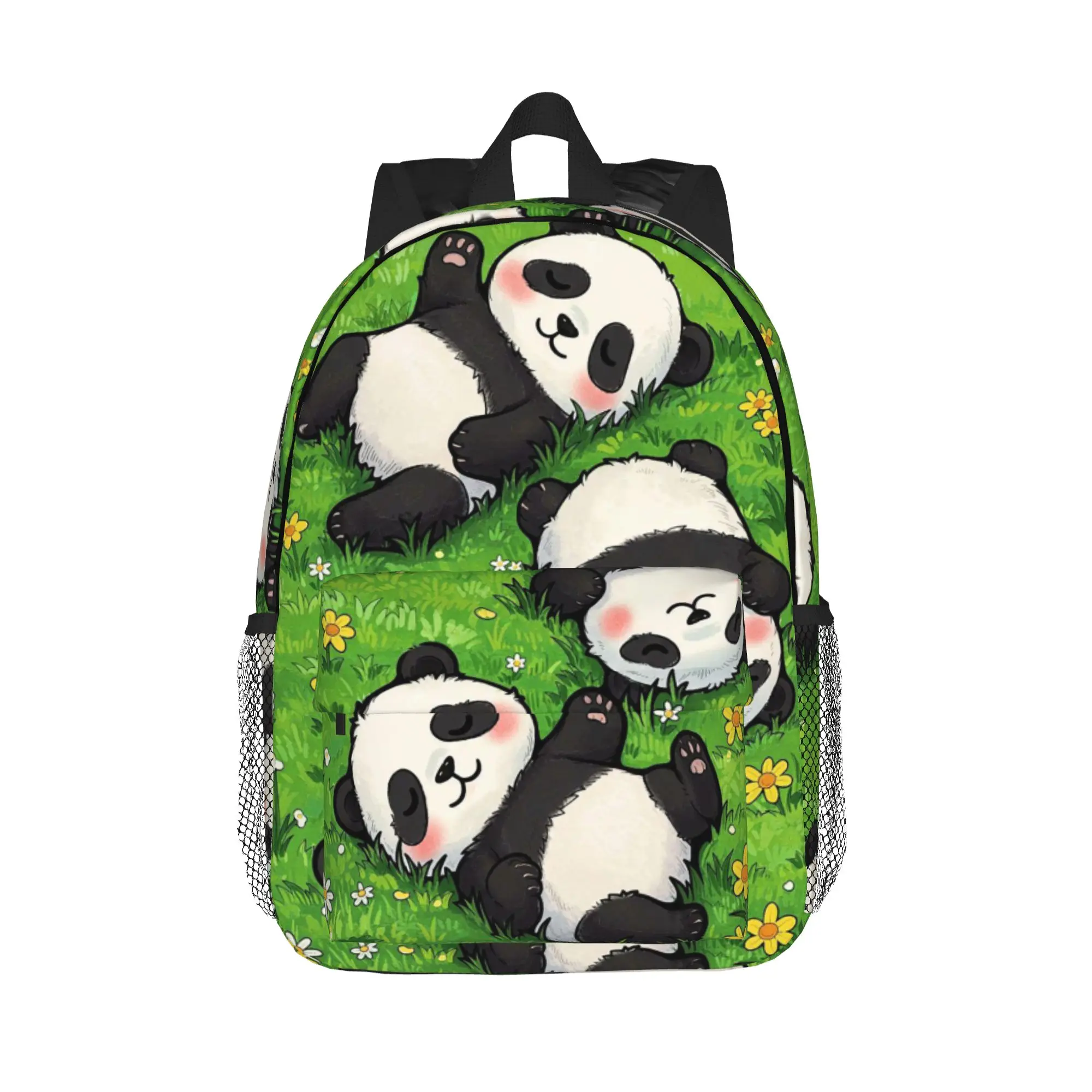 Adorable Panda Lying On The Grass Backpack Hot Sale Daypack Boys Girls BookBag Shoulder Bags for Men Women School Bag
