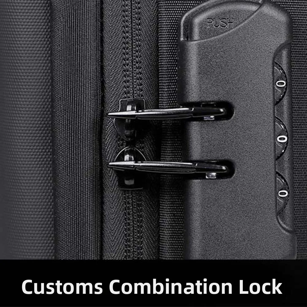 EVA Material Hard Shell Sling Pouch Combination Lock Reflective Strip Anti Theft Chest Bag External Power Port Hidden Zipper