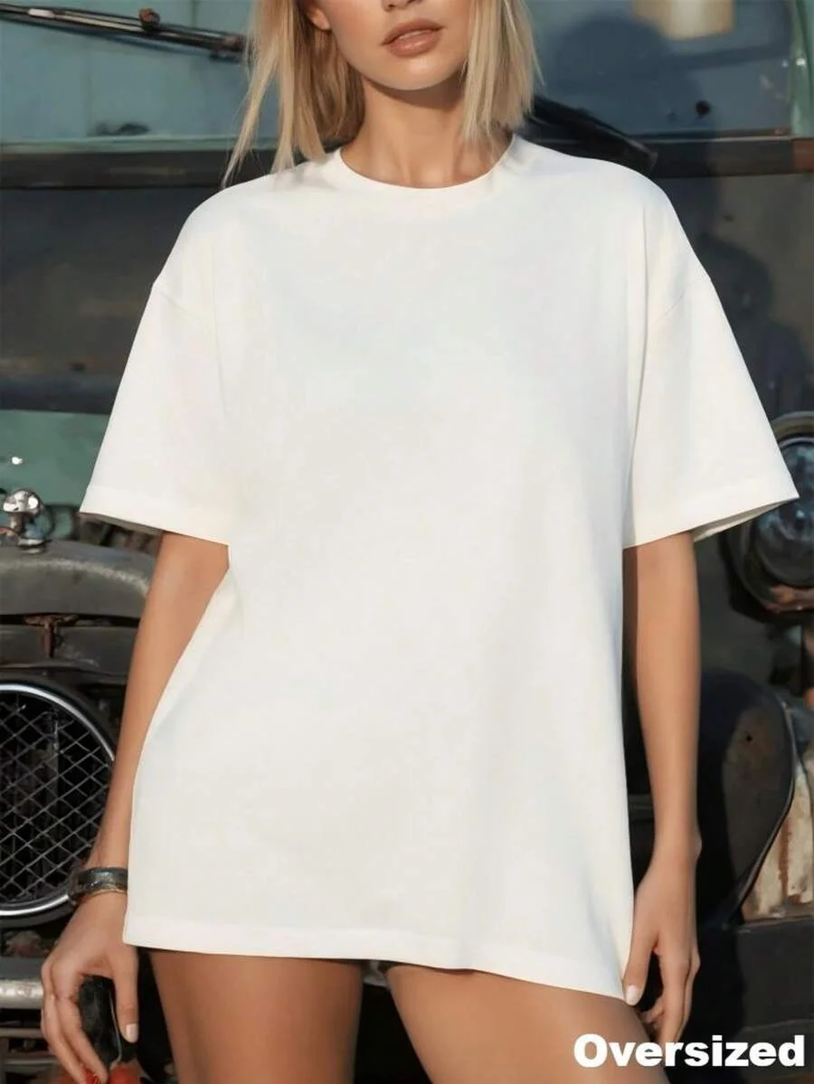 2026 Frühling Sommer Damen Freizeit-T-Shirts – Hochwertige, weiche O-Neck-Shirts aus 100 % Baumwolle für Damen, bequeme einfarbige Oberteile für Zuhause und Outdoor – Detail 10