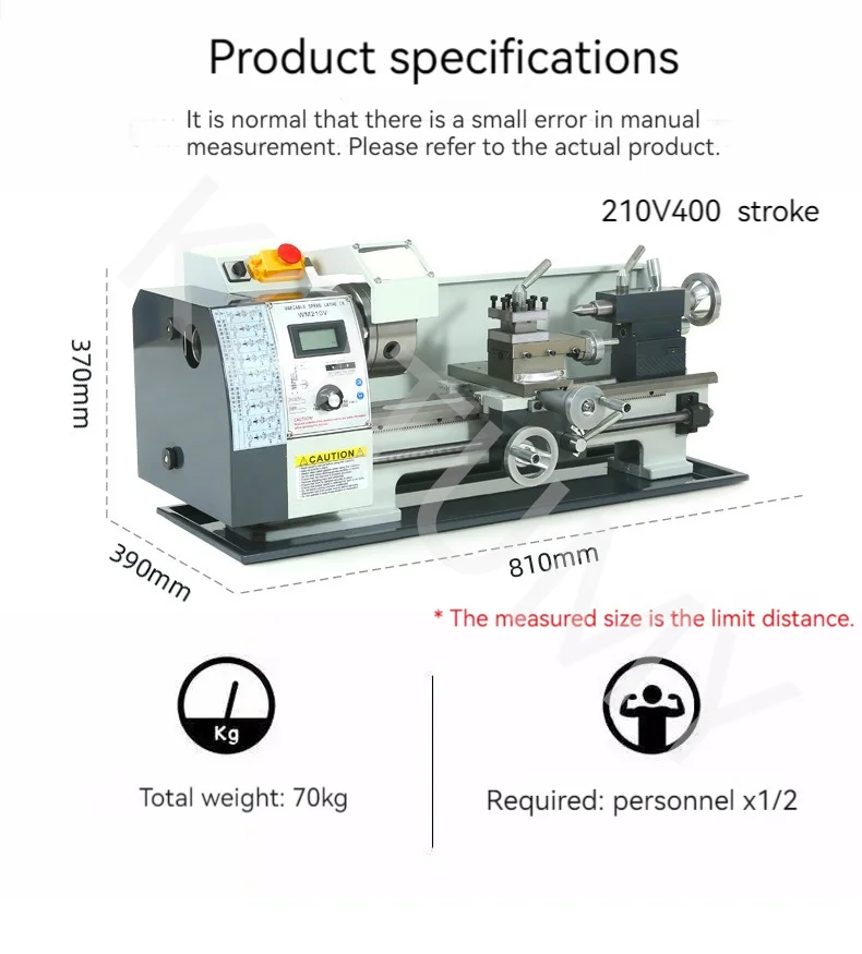 900W/1100W  Stainless Steel Lathe Metal Processing Lathe  Mini Lathe Machine Benchtop Metal Lathe Tool Household DIY Small