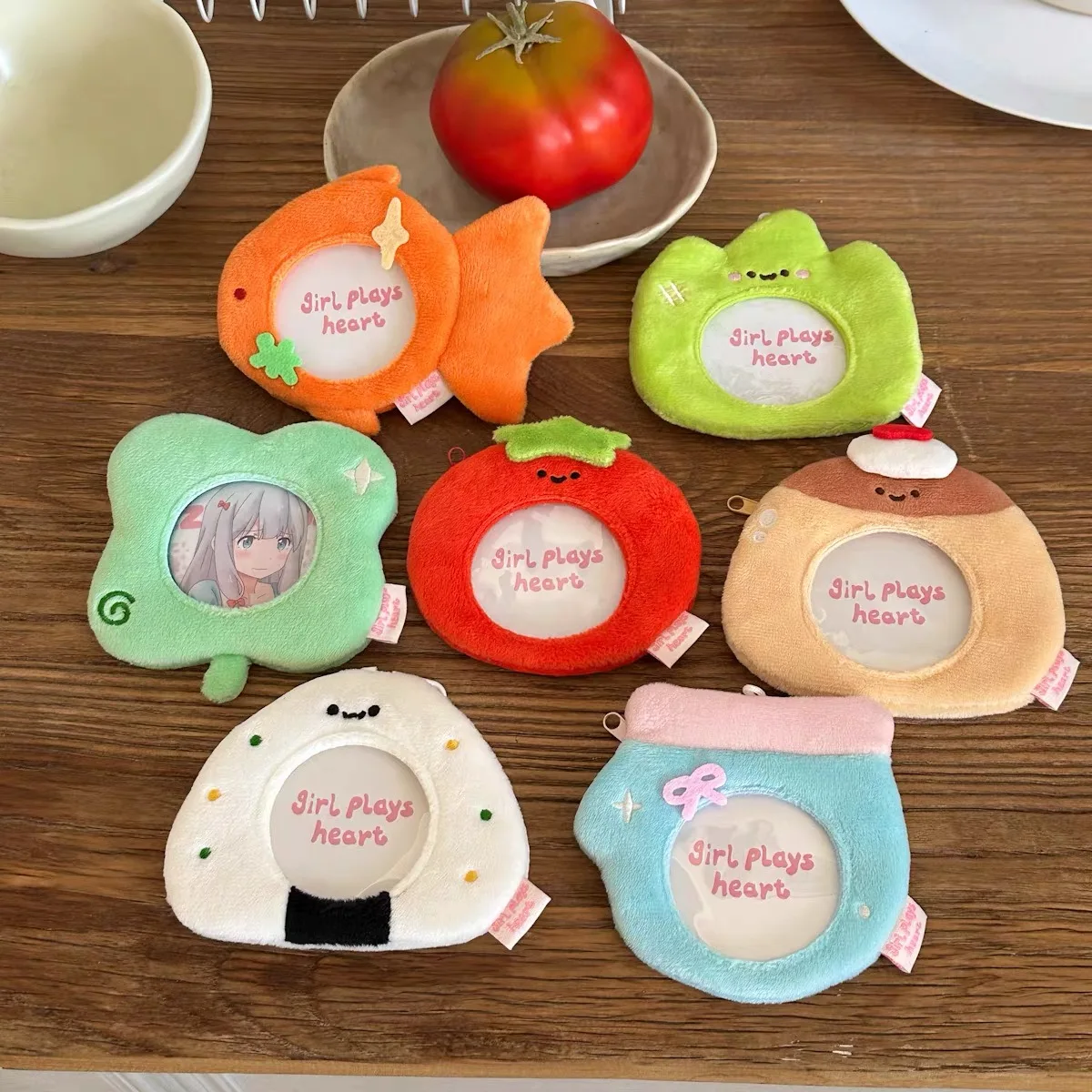 Original Kpop badge bag pendant Cute plush mini round badge case Basket Badge Holder Anime Souvenir Display Protective Cover