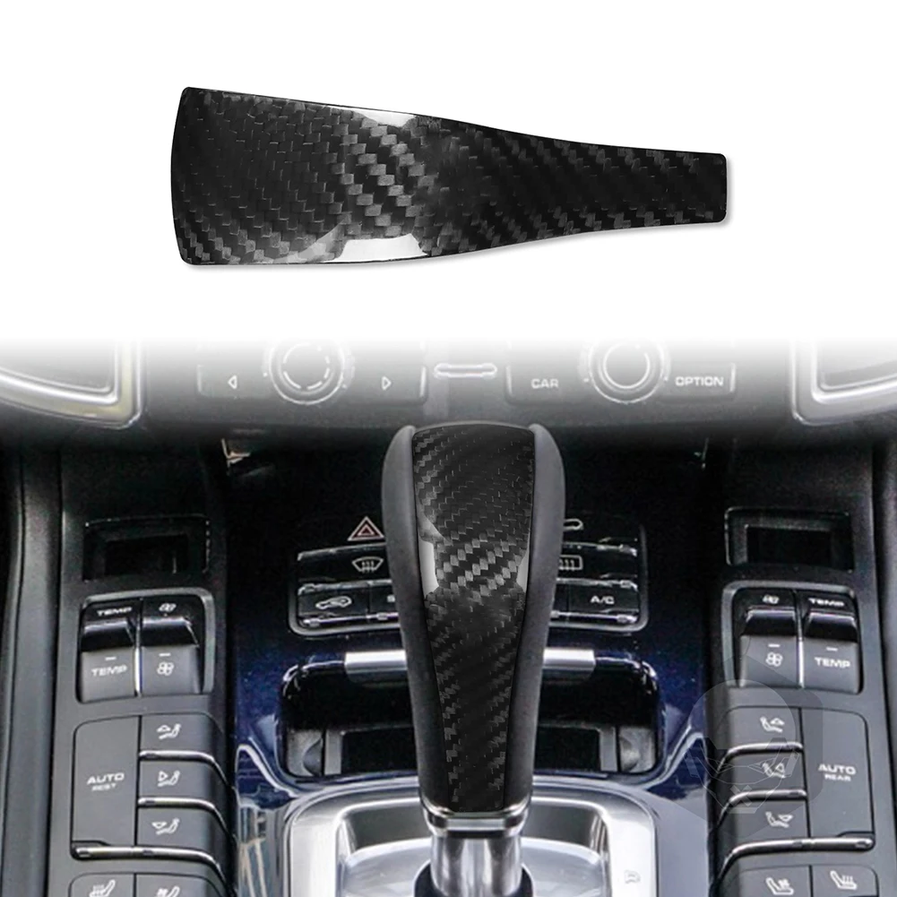 

Carbon Fiber Gear Shift Knob Cover Trim For Cayenne 958 2011-2017 Car Handball Trim Sticker Auto Accessories ﻿