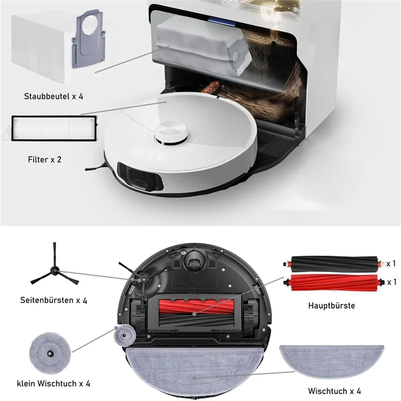 

A66Z For Roborock S8 Maxv Ultra Robot Vacuum Cleaner Main Side Brush Hepa Filter Mop Cloth Rag Dust Bags Spare Parts