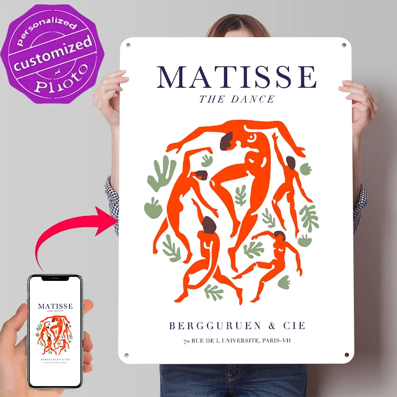 Matisse The Dance RG Poster, personalisierte Vintage-Metallschilder, Wandkunst, Retro-Blechplakette für Heimdekoration, Zimmer, Gamer-Dekoration, Gaming