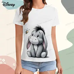 Women's T-shirt Disney Winnie Pooh XS-3XL Kawaii Summer T-shirts Leisure Y2k 2024 Woman Clothing Top Street Wear Cheap Clothes