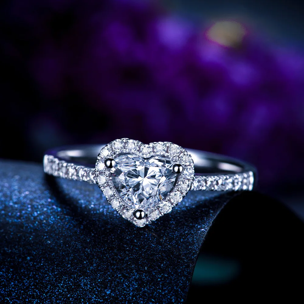1ct DVVS1 Moissanite Ring for Women 100% Real 925 Sterling Silver Gold Plated Wedding Party Charm Fine Jewelry New