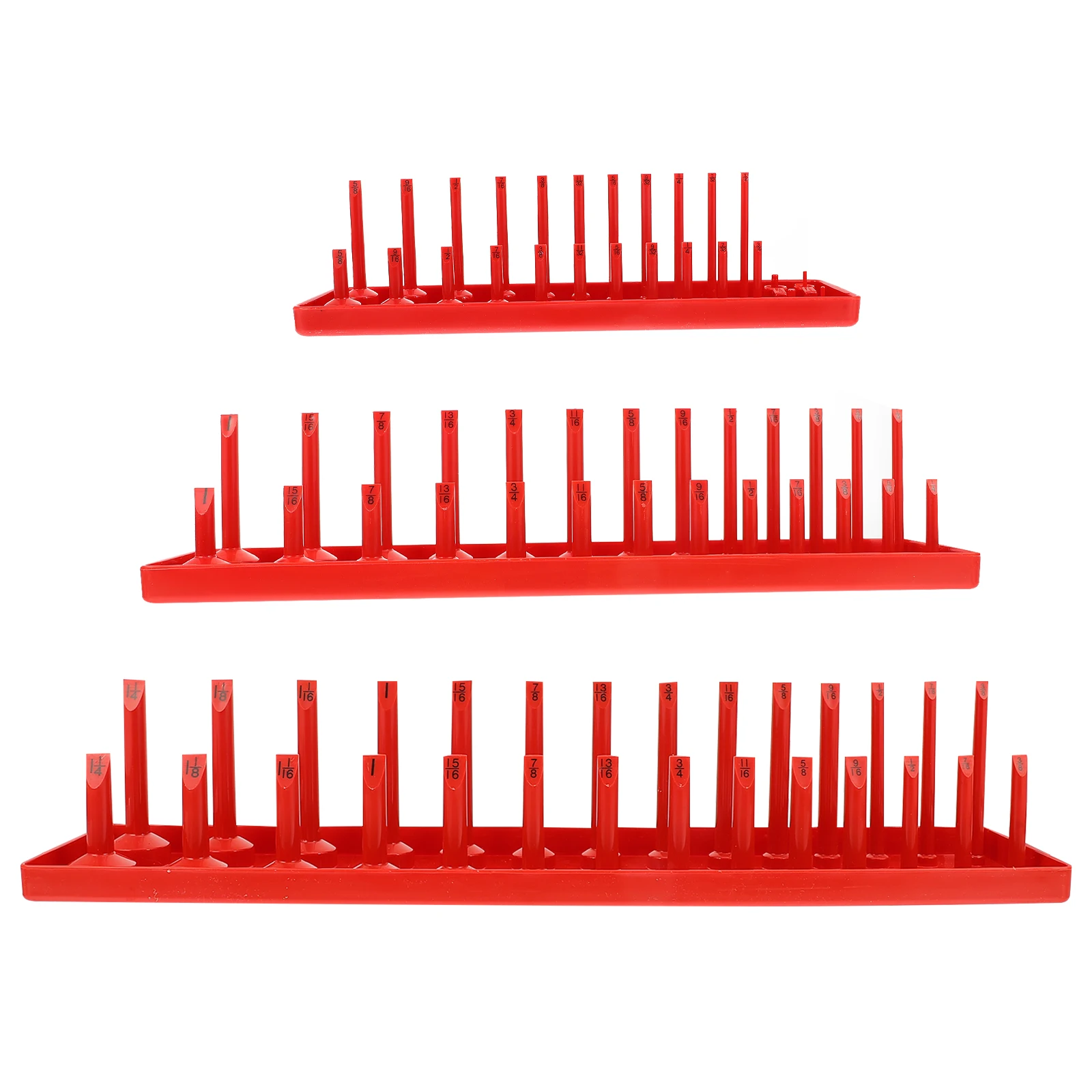 

3pcs Heavy Duty Socket Organizer Organizer Heavy Duty Storage Tray Metric SAE Drive Holder Tool Bench Garage Organizers