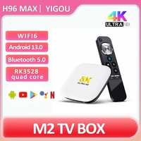 Android TV Box H96MAX M2 RK3528 2/4GB RAM 16/32/64GB 1000M LAN WiFi6 8K 4K BT With Voice Gyroscope Remote Set TopBox Mediaplayer