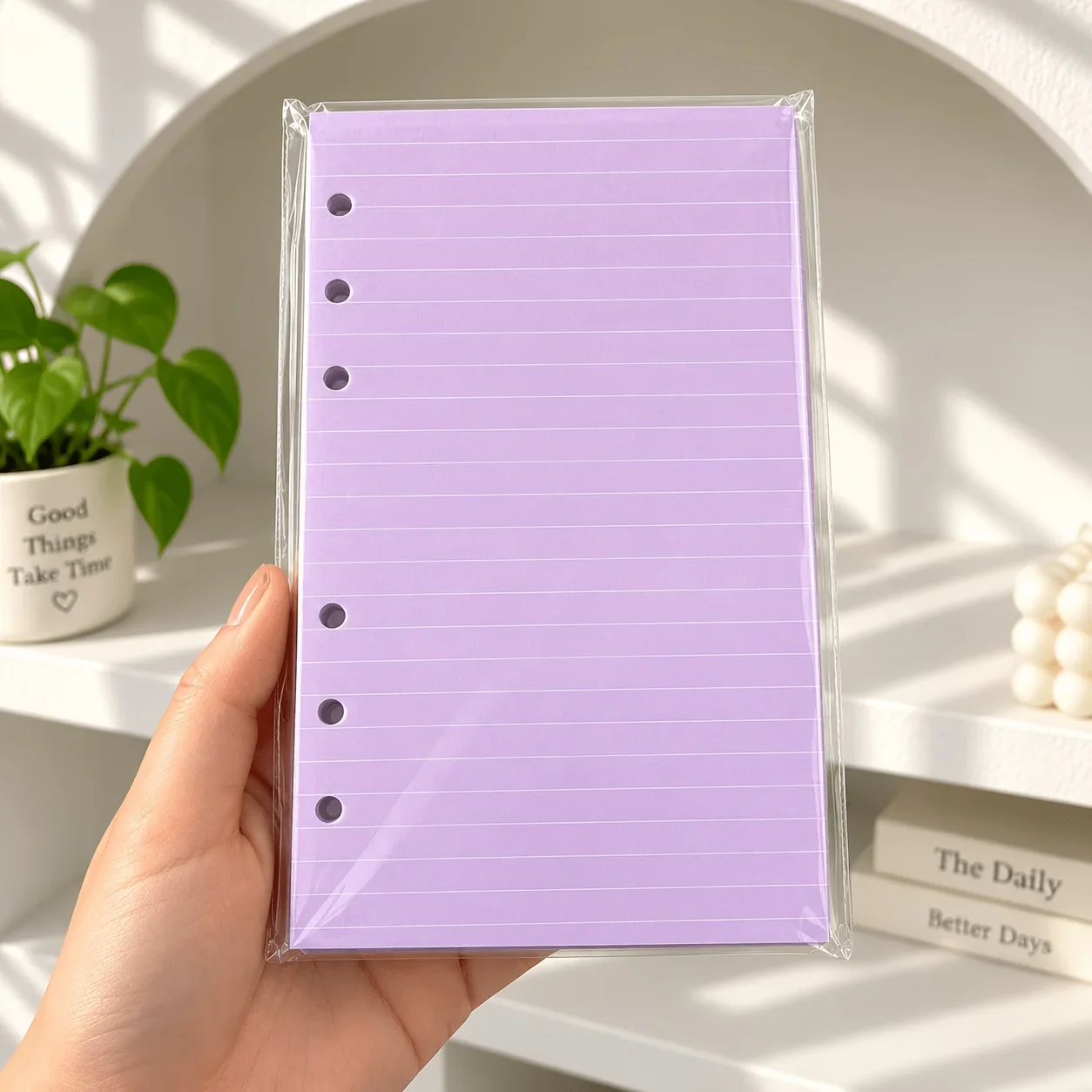 A6 Loose Leaf Notebook Refill Papers, 40 Sheets Colourful 6 Hole Punch Paper, 6 Holes DIY Index Diary Journal Insert Pages