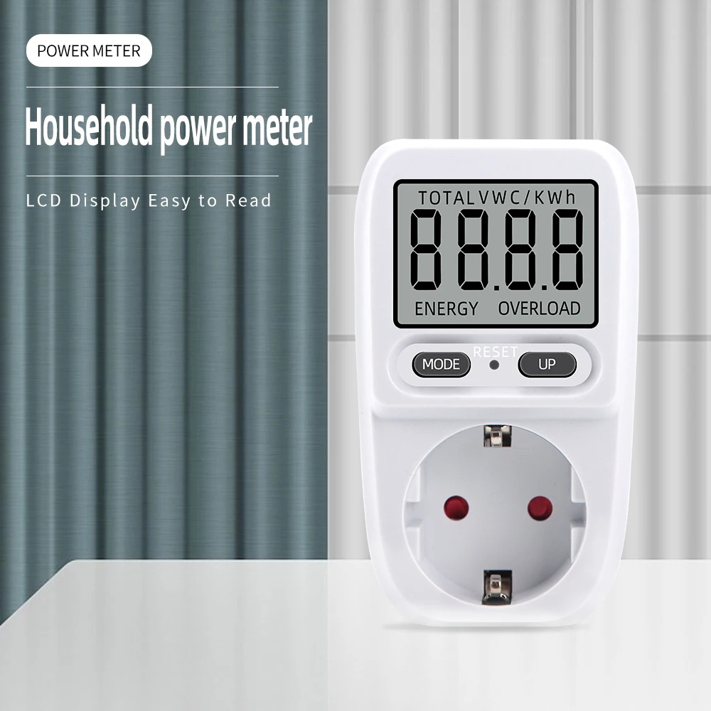 Electricity Power Meter Wattmeter LCD Energy Meter Billing Socket Electric Tester Measuring Outlet Power Analyzer EU FR Plug