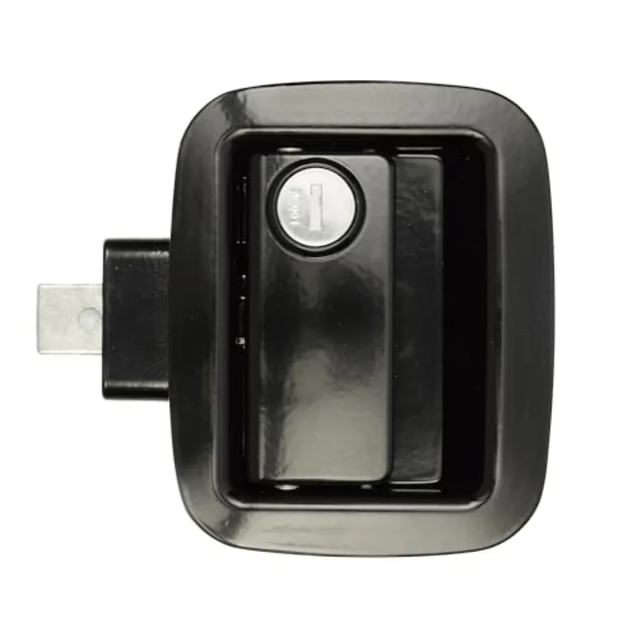 

Horse trailer lock for right-hand door, keyed-alike functionality, durable black finish, corrosion-resistant metal construction