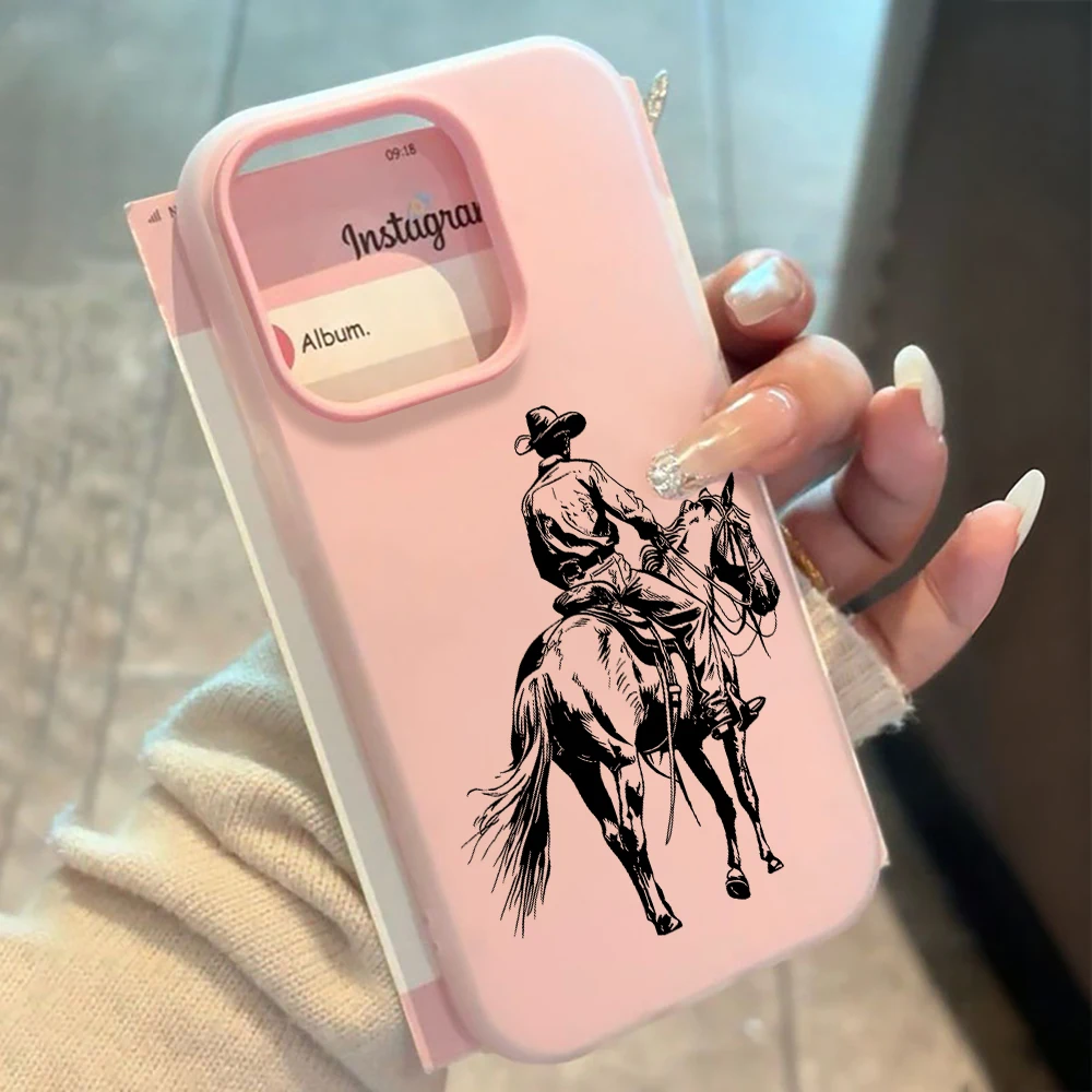 für iPhone 17 16 14 15 11 12 13 Pro Max 7 8 15 16 Plus 17 Air Hüllen Retro Western Cowboy Handyhülle Stoßfeste Silikonhülle – Detail 1
