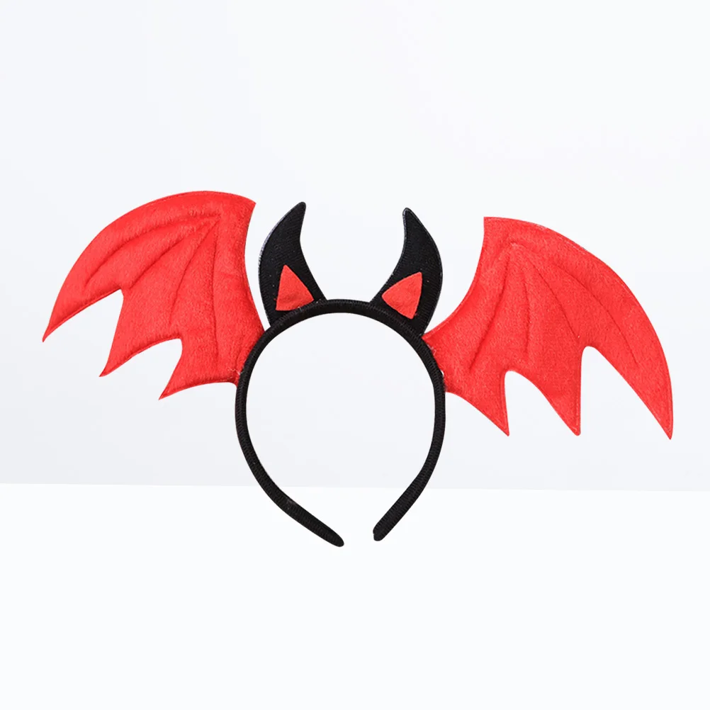 

Kids Bat Headband Halloween Black Red Comfortable Cosplay Devil Horns Wings Hair Band Party Accessory Halloween Headband