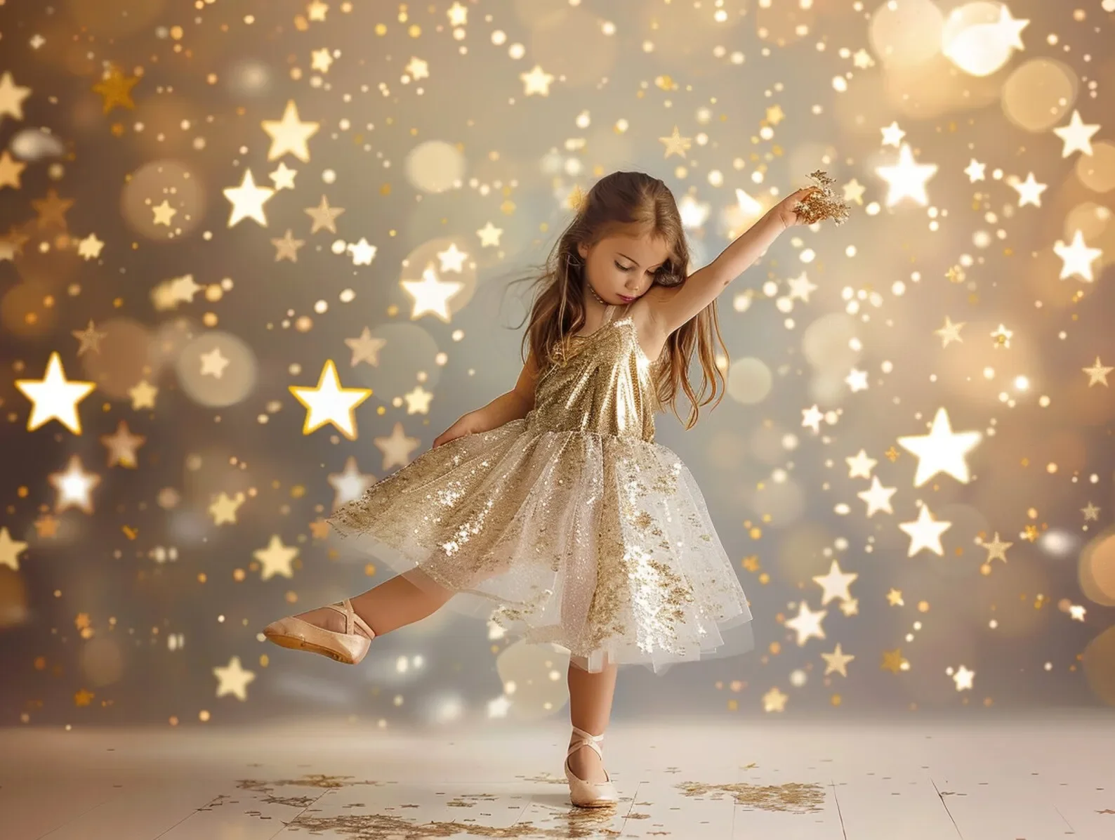 Mehofond Photography Background Shiny Golden Stars Dance Child Adult Birthday Cake Smash Portrait Decor Backdrop Photo Studio