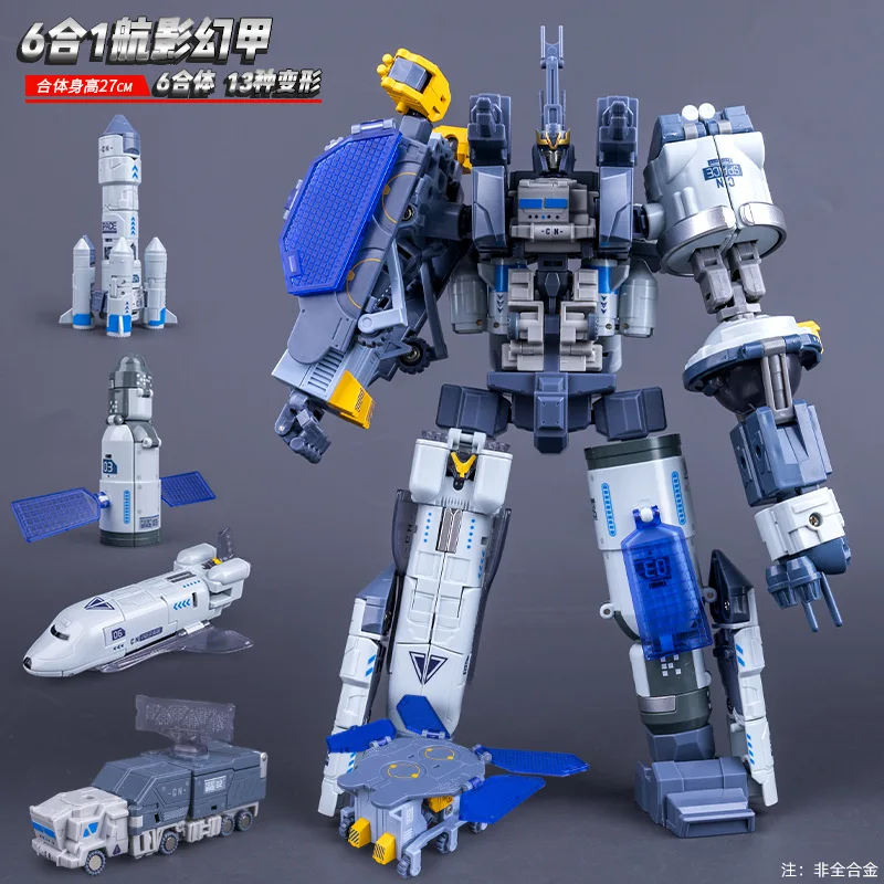 WESIPI Aerospace 6 IN ONE Metallmaterialfertigung 27 cm Transformation Actionfigur Spielzeug