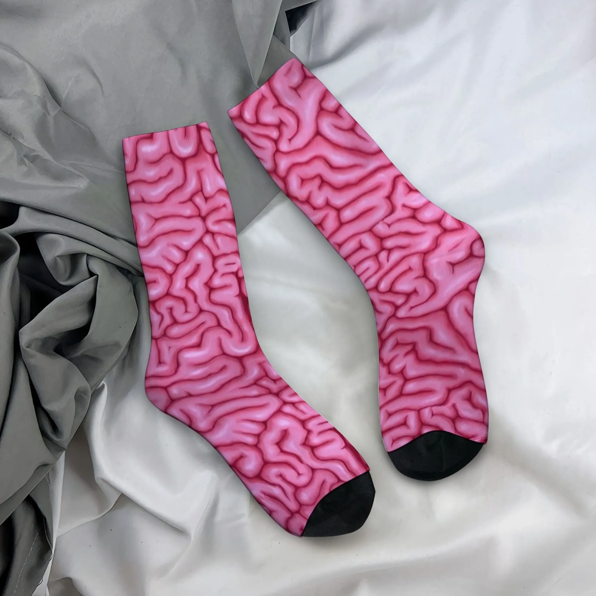 Brain-textured Socks Smooth Reinforced Toe Wrinkle-resistant Men's Socks Cycling Hiking Camping Crazy Fun Novelty Sports Socks