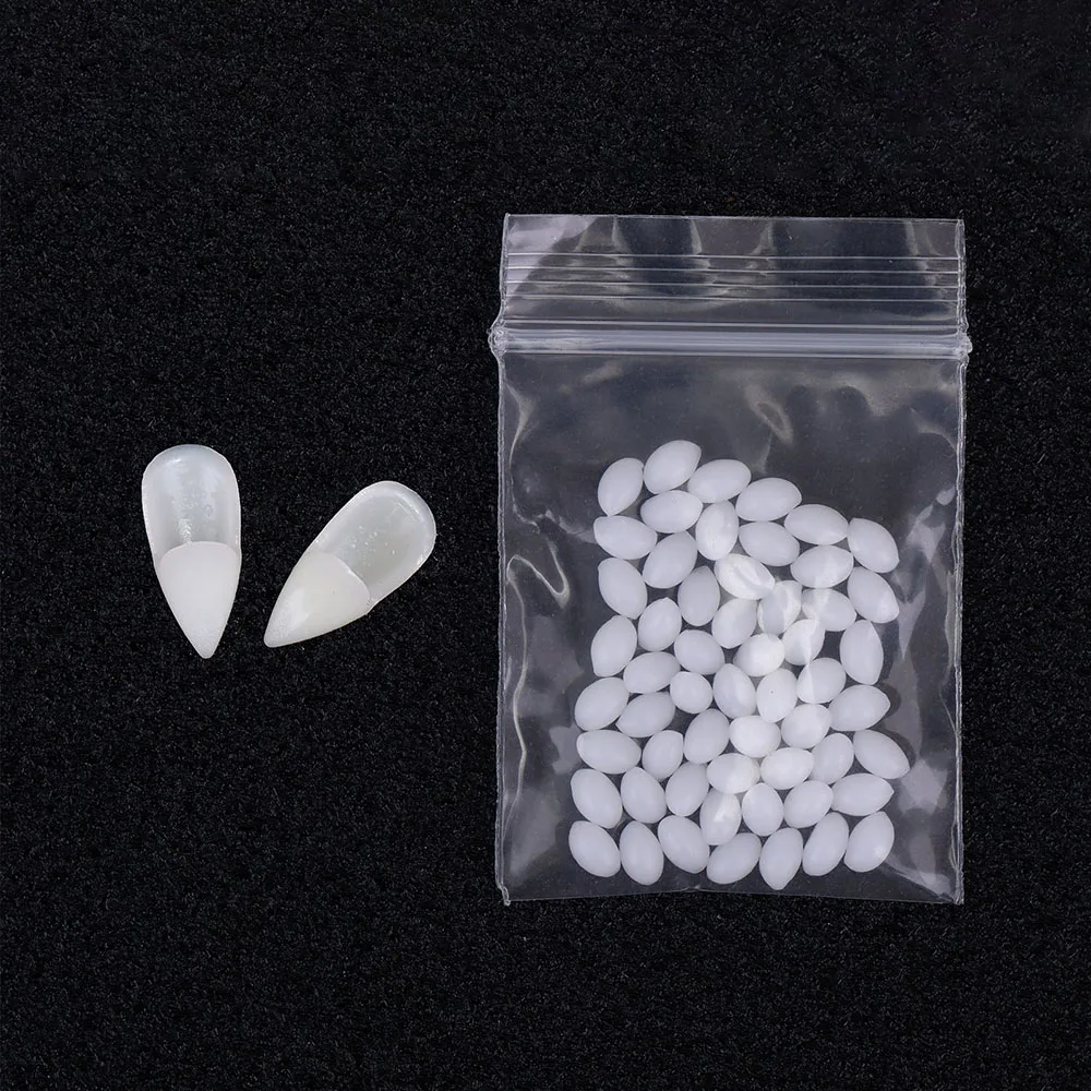 Imagen 7: Decoración de Halloween, Dientes de Vampiro, Colmillos de 1.3-1.9 cm, Dentaduras Postizas, Colmillos Falsos con Adhesivo para Dentaduras, Accesorios para Disfraces de Halloween