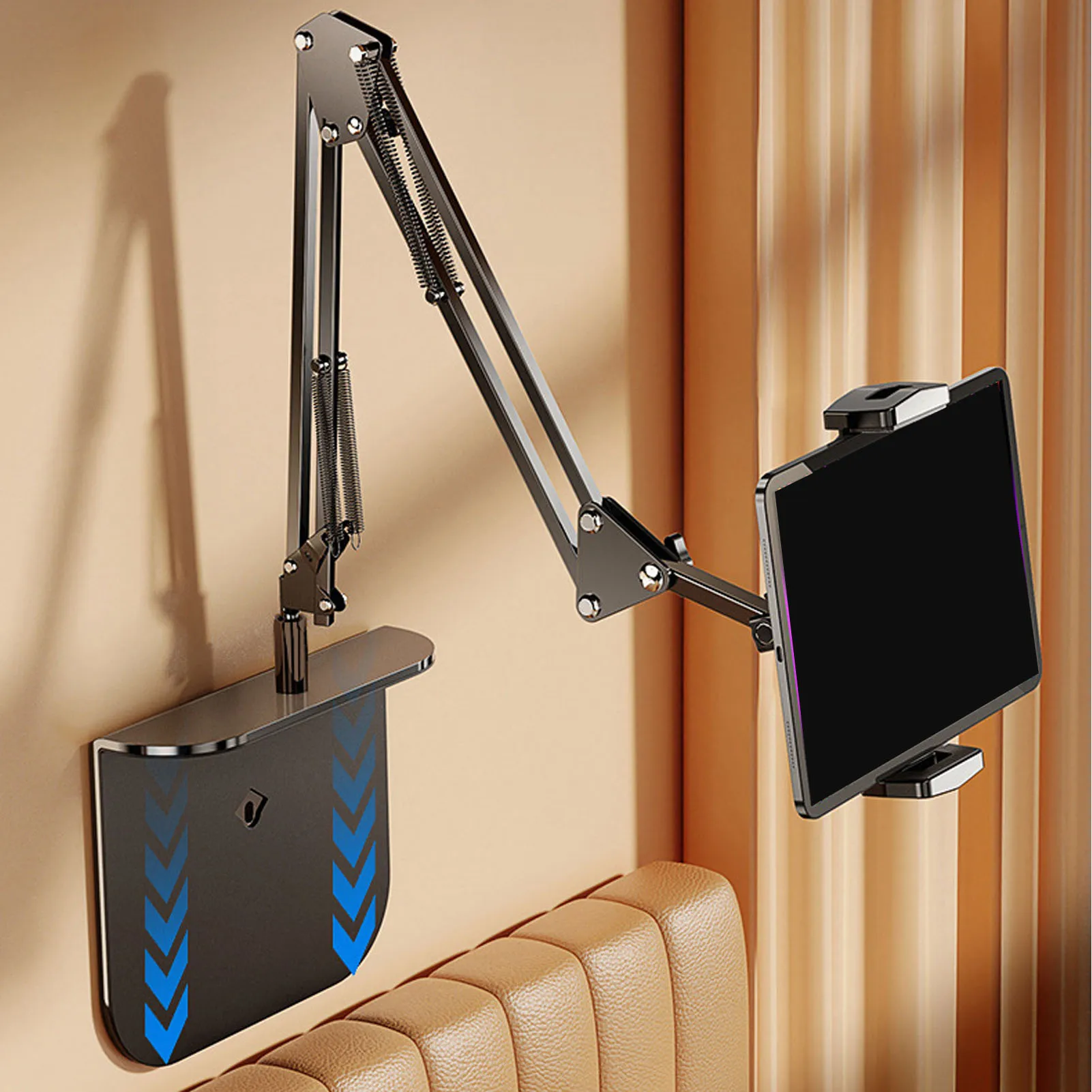 Bed Phone Stand 360 Degree Adjustable Foldable Tablet Holder for Bedside Desktop Sofa Gaps Bed Phone Stand Bedside Phone Holder