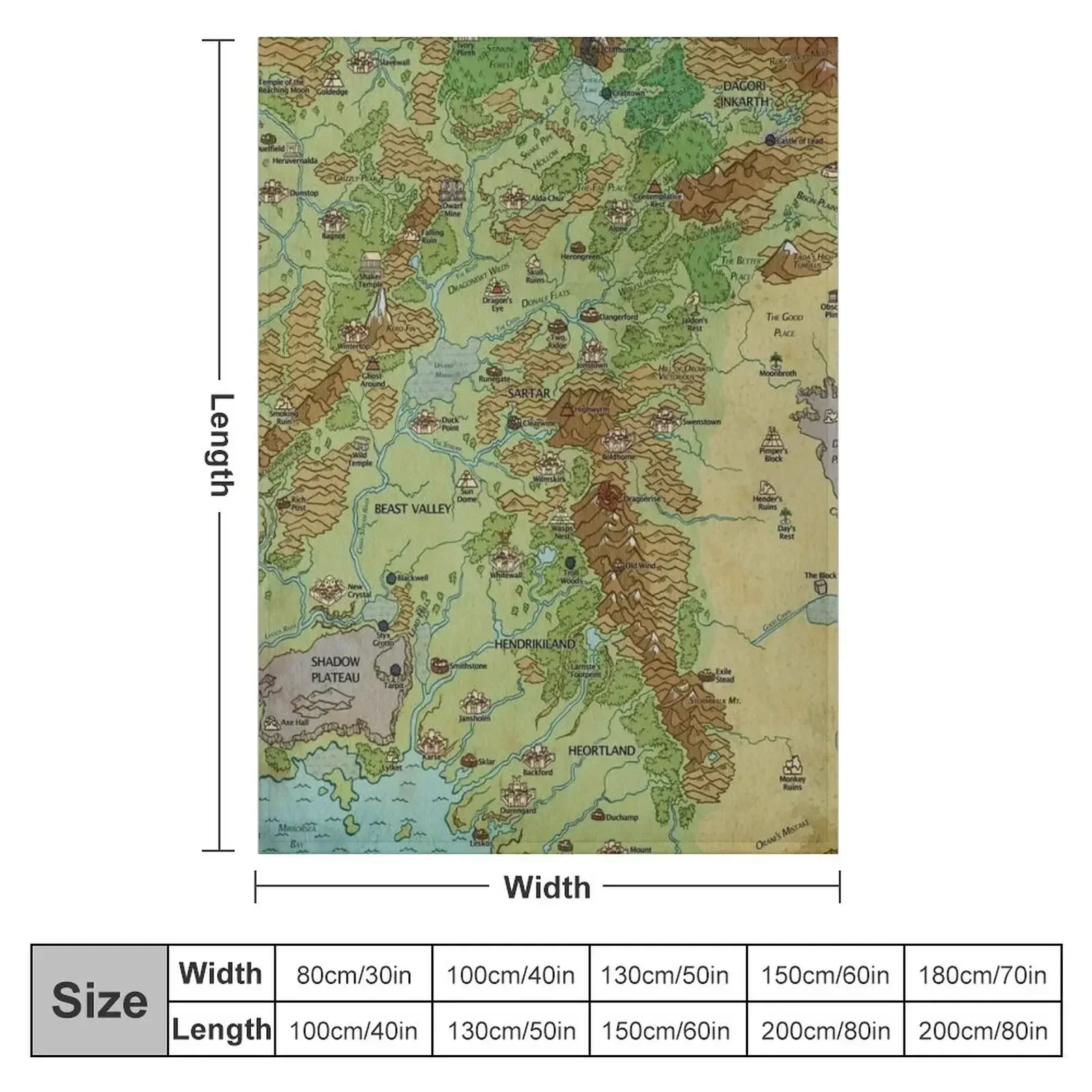 Dragon Pass and Prax Map by Darya Makarava Throw Blanket For Decorative Sofa for babies Soft Beds Blankets For Baby Blankets