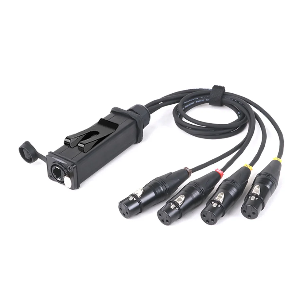 4 Channel 3Pin XLR Female to RJ45 Cat6 Ethernet Extender Network Breakout Audio Extension Cable for Live Stage,Recording Studio