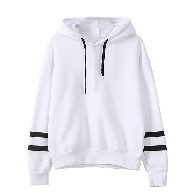 2024 New Unisex Two-Striated Hooded Simple Casual Sweatshirt Spring Autumn Winter Drawatring  Loose Hoodie (S-2XL)