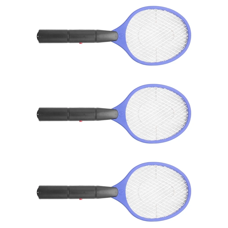 

3X Batteries Operated Hand Racket Electric Mosquito Swatter Insect Home Garden Pest Bug Fly Mosquito Swatter Killer