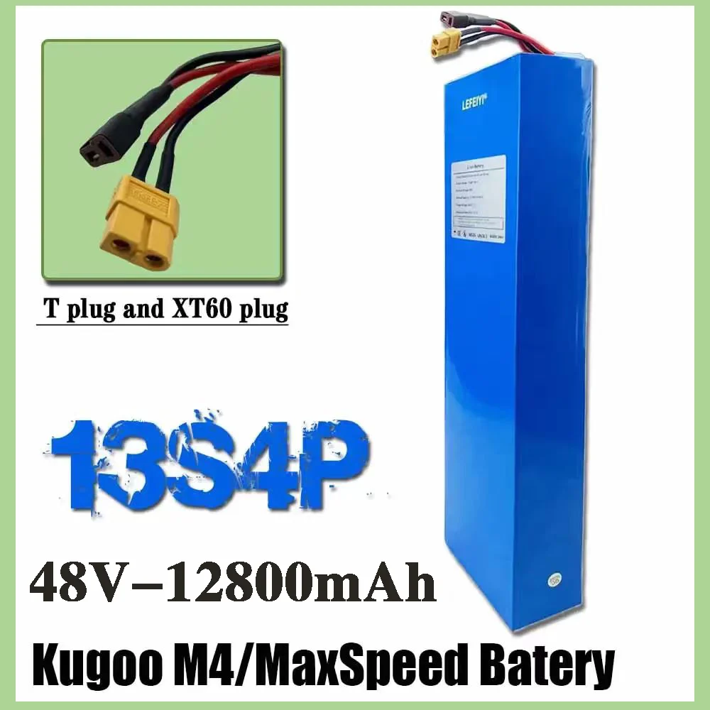 Batería de repuesto de iones de litio 13S4P 48V 12.8Ah para scooter eléctrico Kugoo M4, paquete de energía 18650 con BMS para scooter