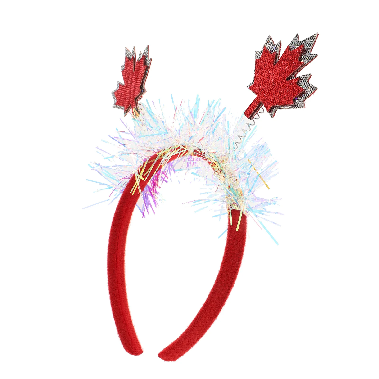 

2Pcs Maple Leaf Headband Elegant Tinsel Hair Accessories Party Festival Canadian Hair Bands for Women Party Headband