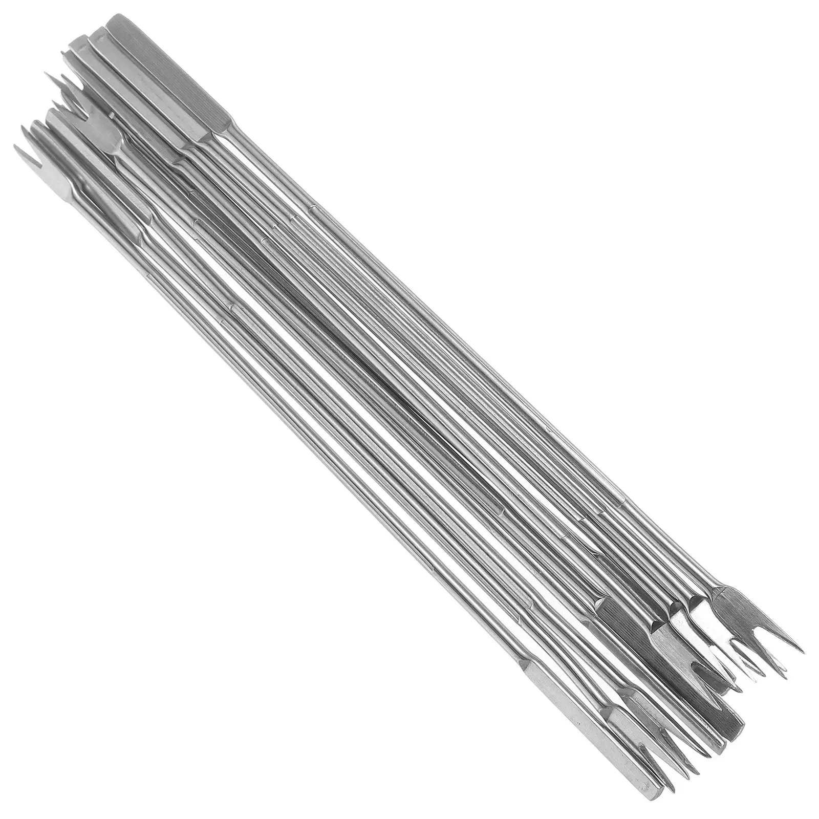 

10 pcs Stainless Steel Multi-function Needle Seafood Fork Walnut Crab Tool Reusable Silver Color Easy to Use