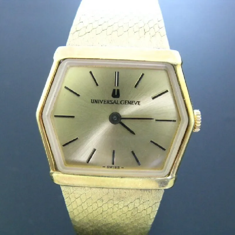 （Medium brand）18k gold filed universal geneve women's watch manual movement