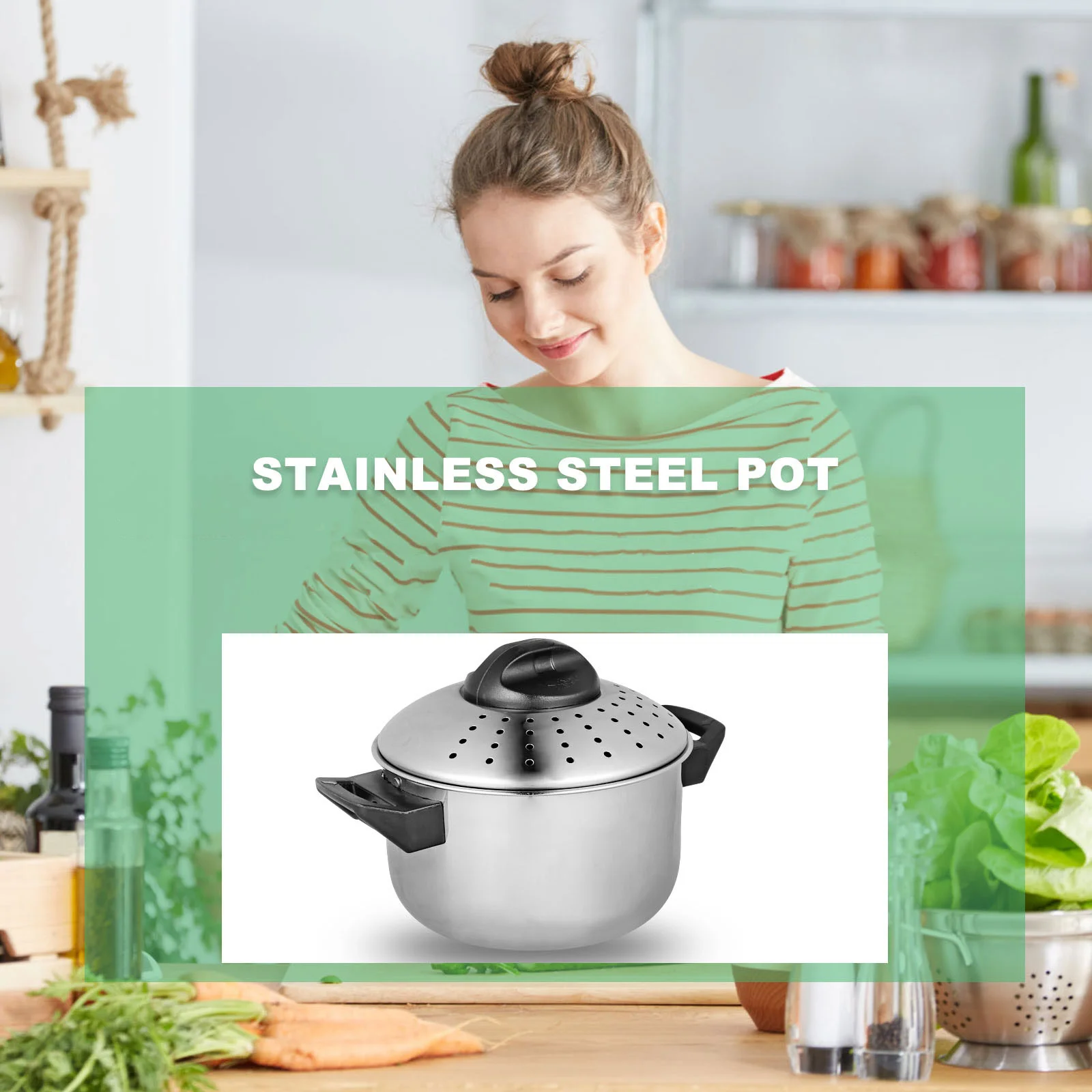 

Pot High Temperature Noodles Cooker Gas Stove Stockpot Stainless Steel Cookware Steamer