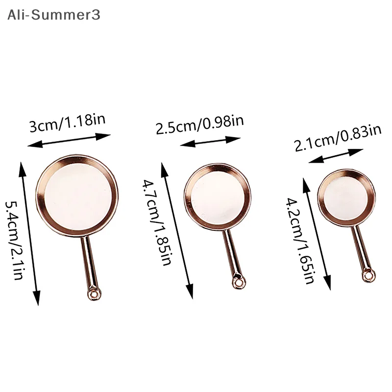 1Set 1:12 Poppenhuis Miniatuur Koekenpan Braadpan Metalen Kookgerei Keuken Model Decor Speelgoed Poppenhuis Accessoires
