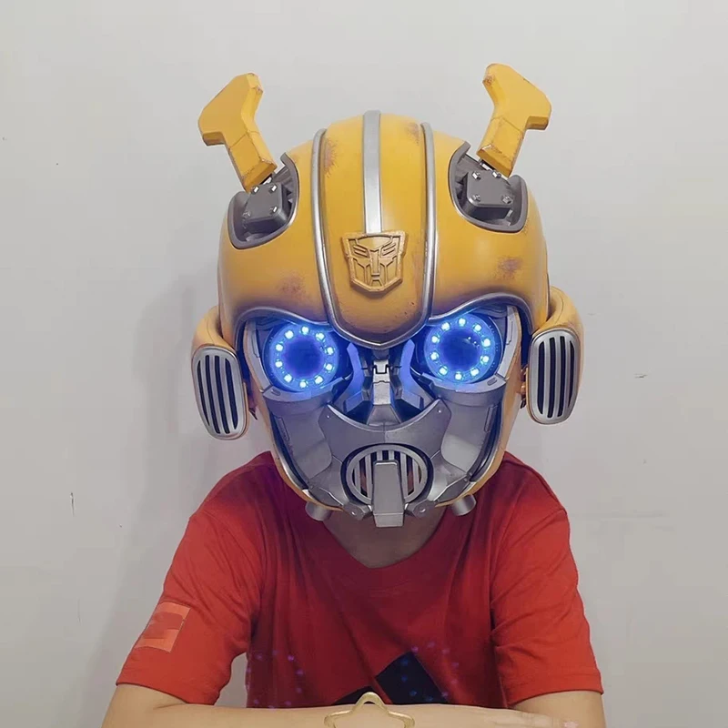 

Hot Genuine Original Bumblebee 1:1 Helmet Genuine Anime Fiugre Wearable Face Changing With Speakers Model Dolls Decor Kid Gifts