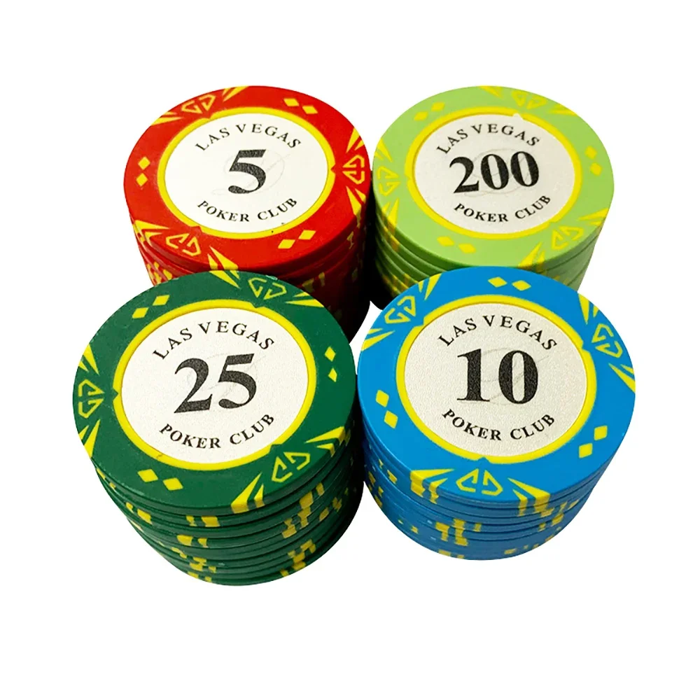 10pcs Clay Poker Chips 40mm Texas Hold \'em Chips Board Game Entertainment Coins Round Chips