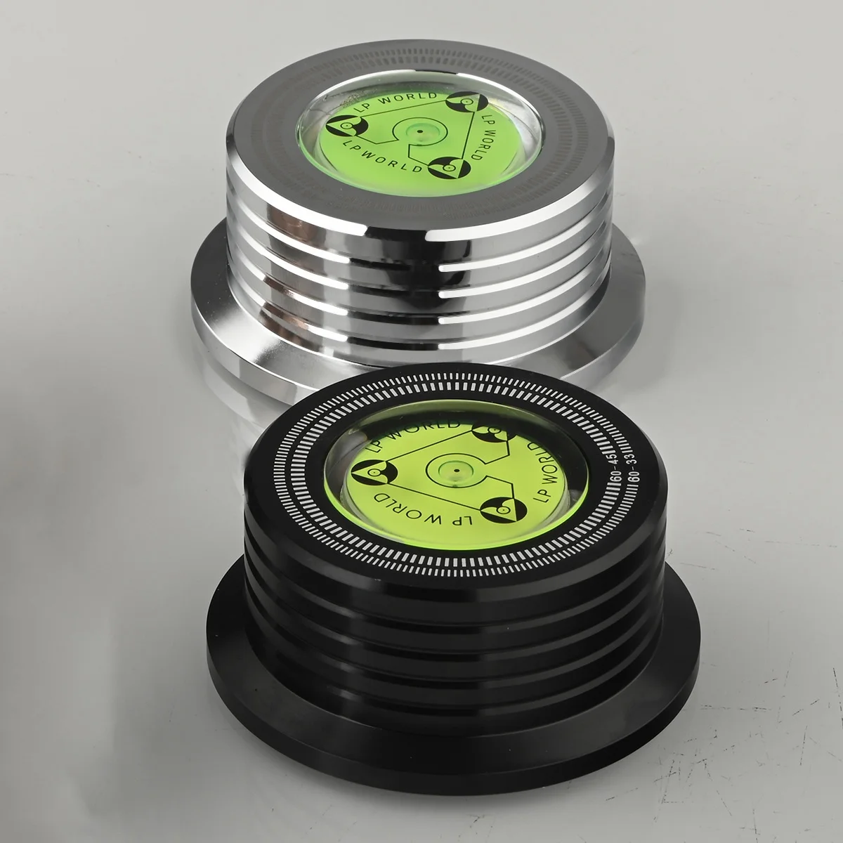 Estabilizador de tocadiscos de DISCO Universal LP 60Hz con nivel, abrazadera de peso de aleación de aluminio, negro brillante