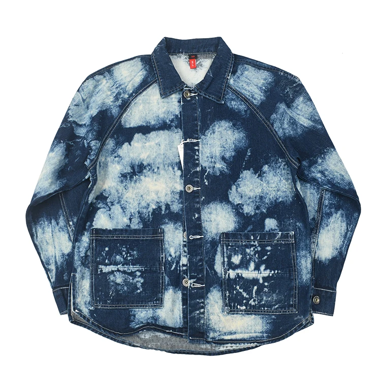 

Retro Waed American Sle Casual Long Sve Denim Jaet Vintage Faded Effect Loose Fit Outerwear for Youth Autumn Wear