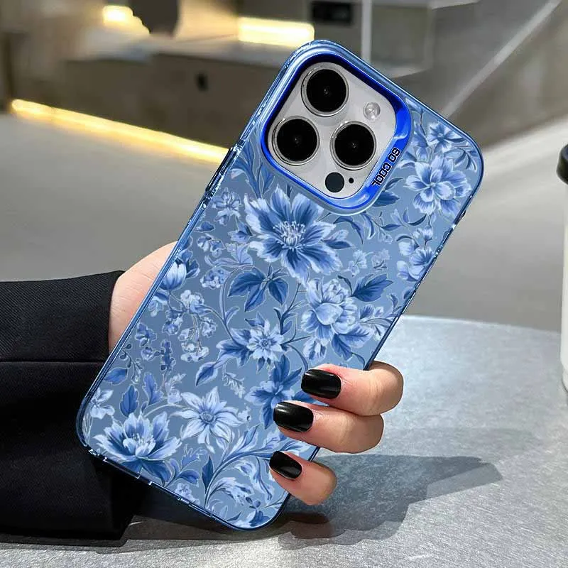 الأزرق والأحمر الزهور لسامسونج غالاكسي A30 31 32 34 33 35 50 51 52 53 A55 71 11 15 16 54 24 73 22 72 36 56 26 جراب هاتف #1