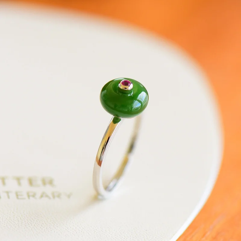 

S925 Серебро, инкрустированное натуральным нефритом Хэтянь и яшмой, цвет мира, украшенное драконом, кольцо, ювелирные изделия ручной работы, аксессуары