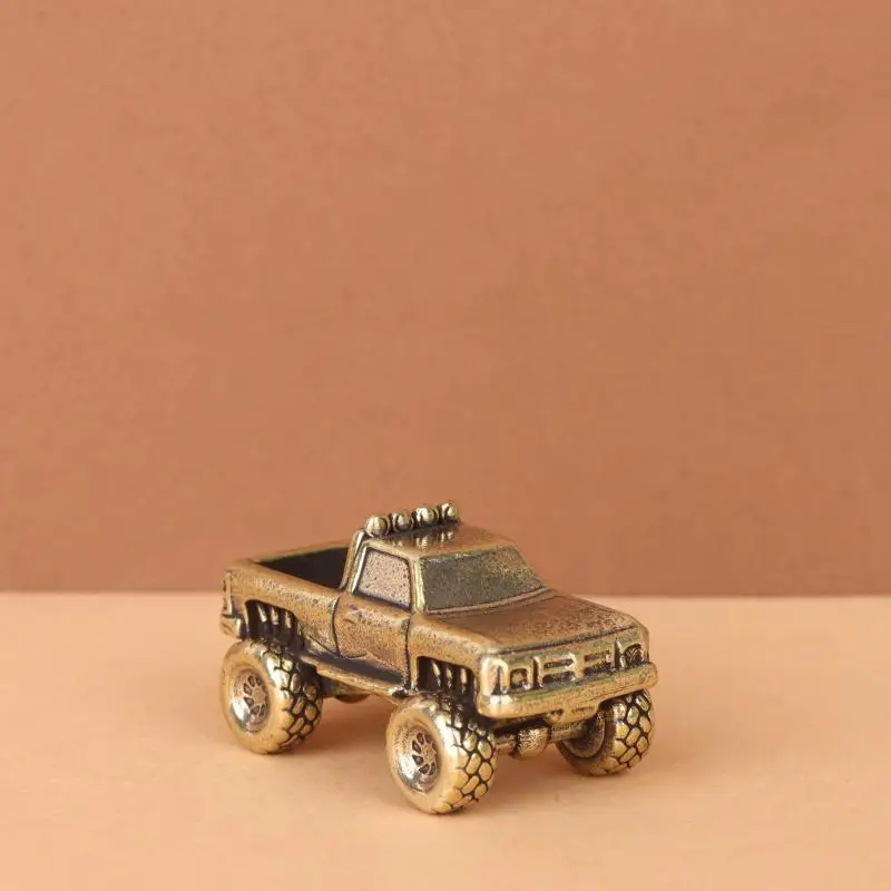 1/2/3/4/5Pcs Solid Brass Mini Pickup Truck Ornament Retro Finish Hand Polished For Home Decor Collection Gifts