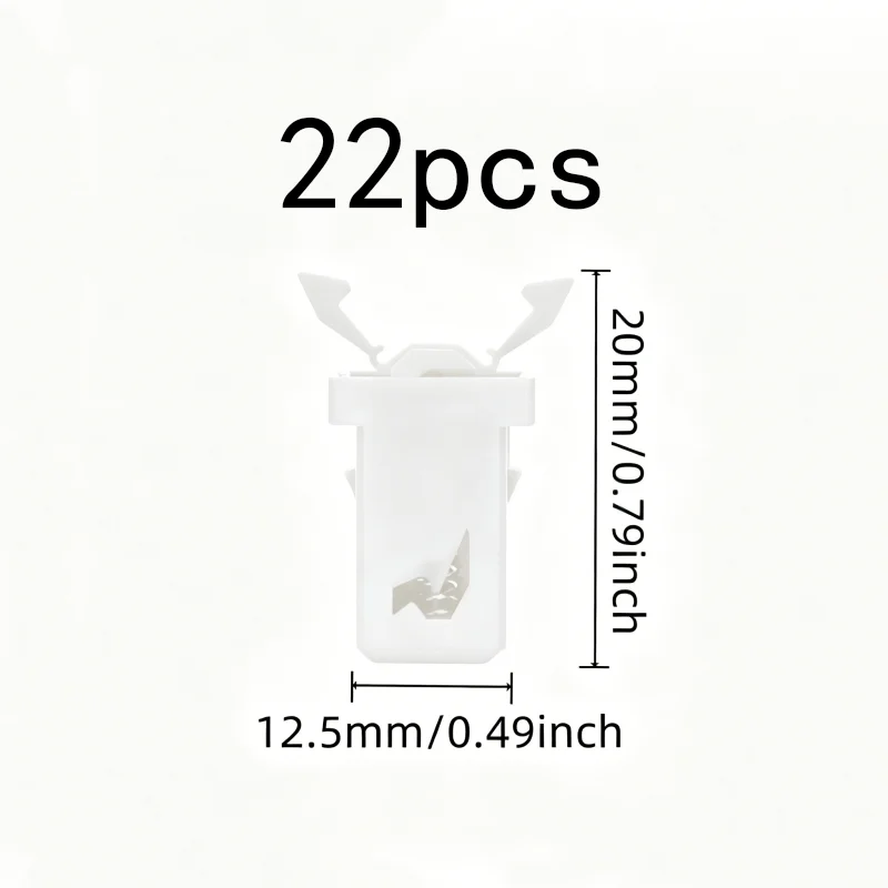 Spring Snap Buttons 22 pcs, Black Plastic Body, Press-Type Self-Locking, for Trash Can Lids, Multipurpose