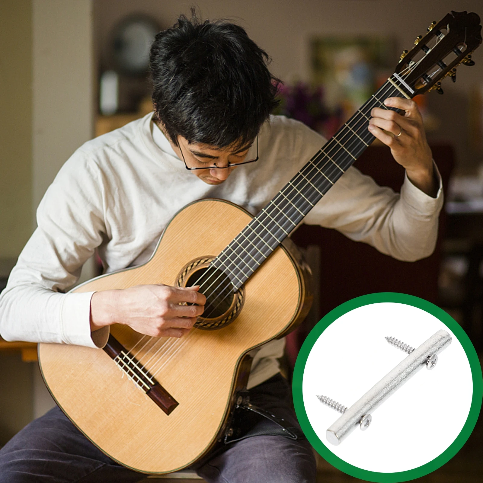 

3 Sets Electric Guitar Pressure Chord Rods Zinc Alloy String Stabilizer Lightweight Durable Mini Instrument Accessories Silver