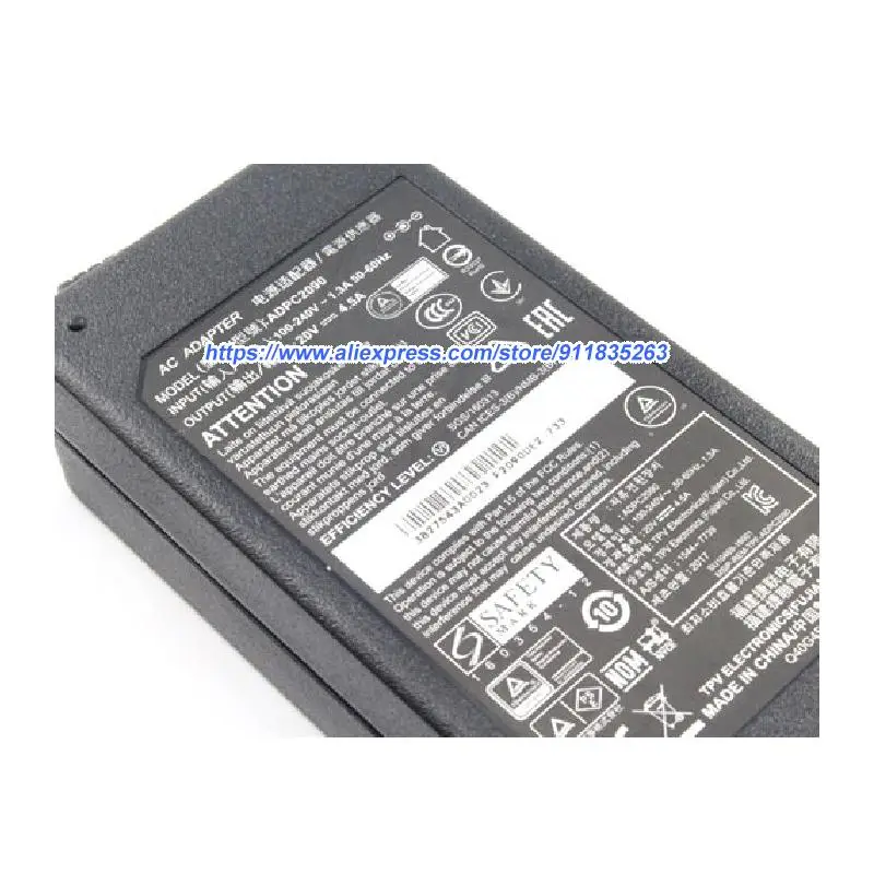 Imagem -03 - Adaptador Carregador para Aoc Adpc2090 Q27g2u Cq27g2u bk Ag251fz2 C3583fq Ag322qcx Vs16485 Mpg27cq Fornecimento de Energia do Monitor 20v 4.5a 90w